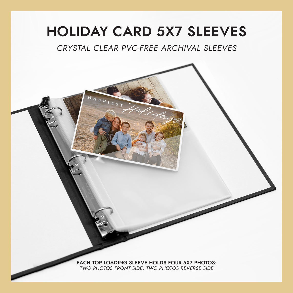 5x7 Holiday Card Album Sleeves (for 5x7 Cards) Set Of 10