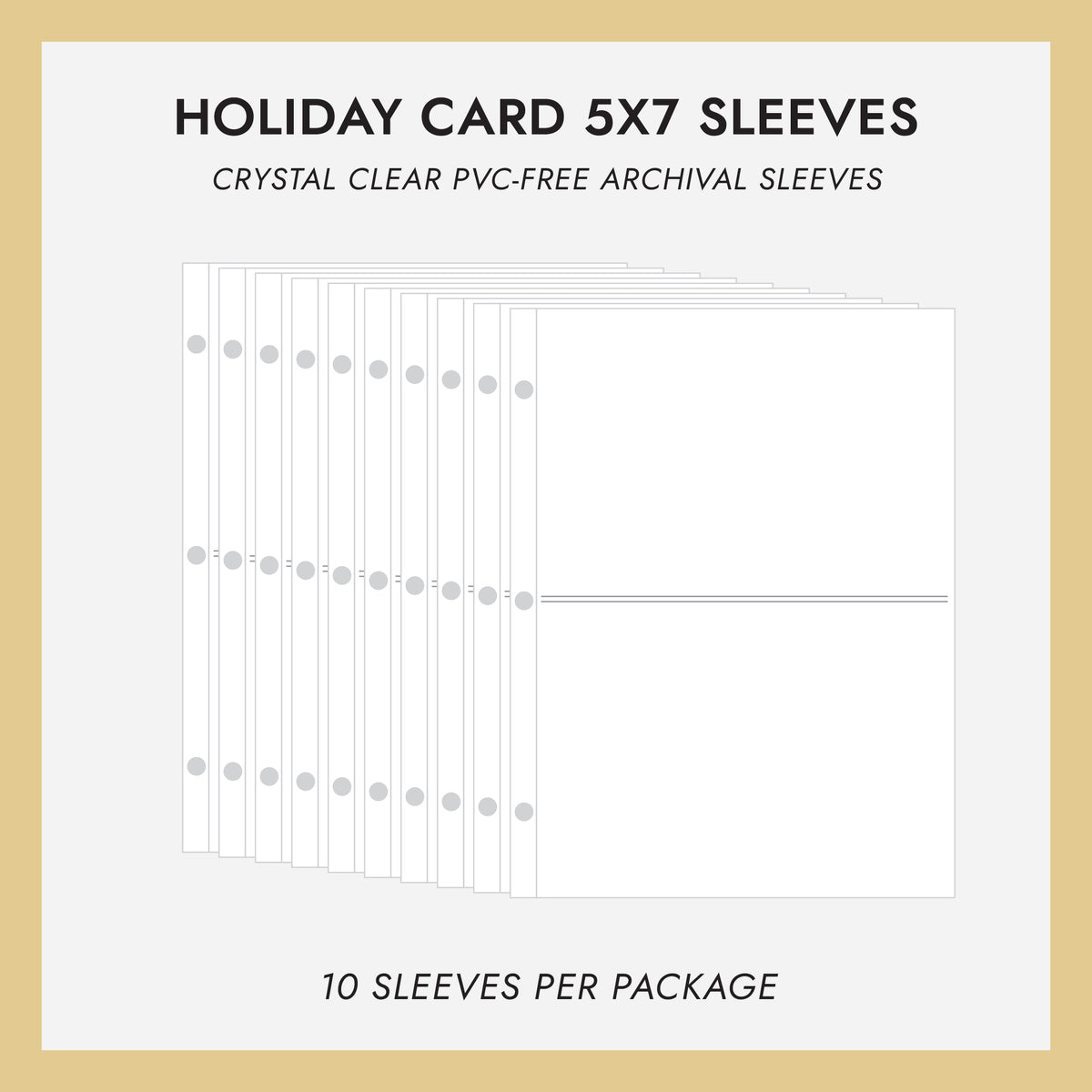 5x7 Holiday Card Album Sleeves (for 5x7 Cards) Set Of 10