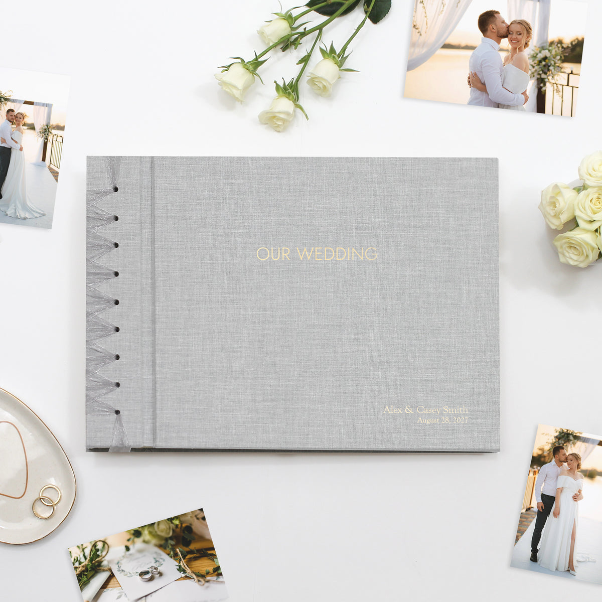 Wedding Album 10 x 15 | Light Gray Linen
