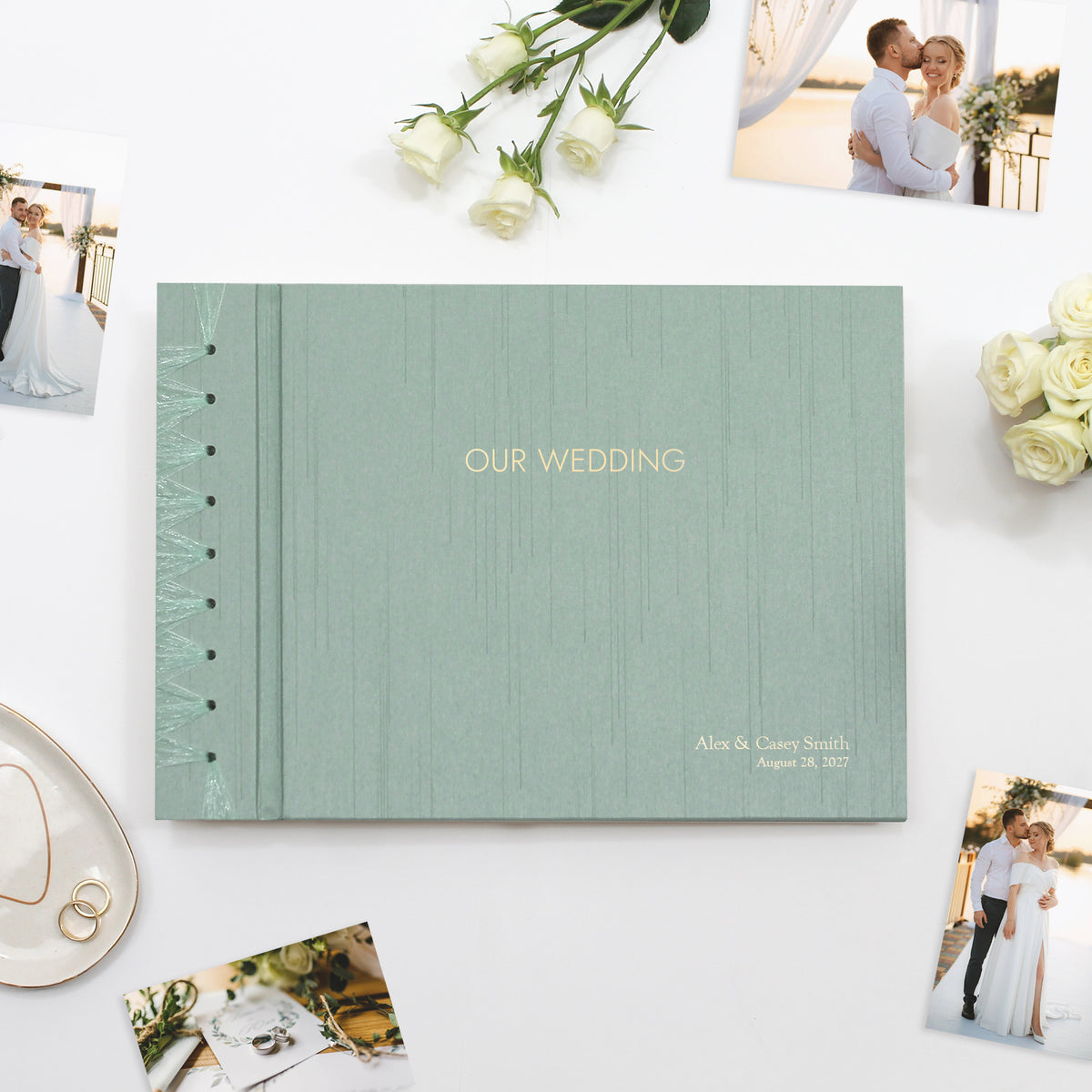 Wedding Album 10 x 15 | Robin's Egg Blue Silk