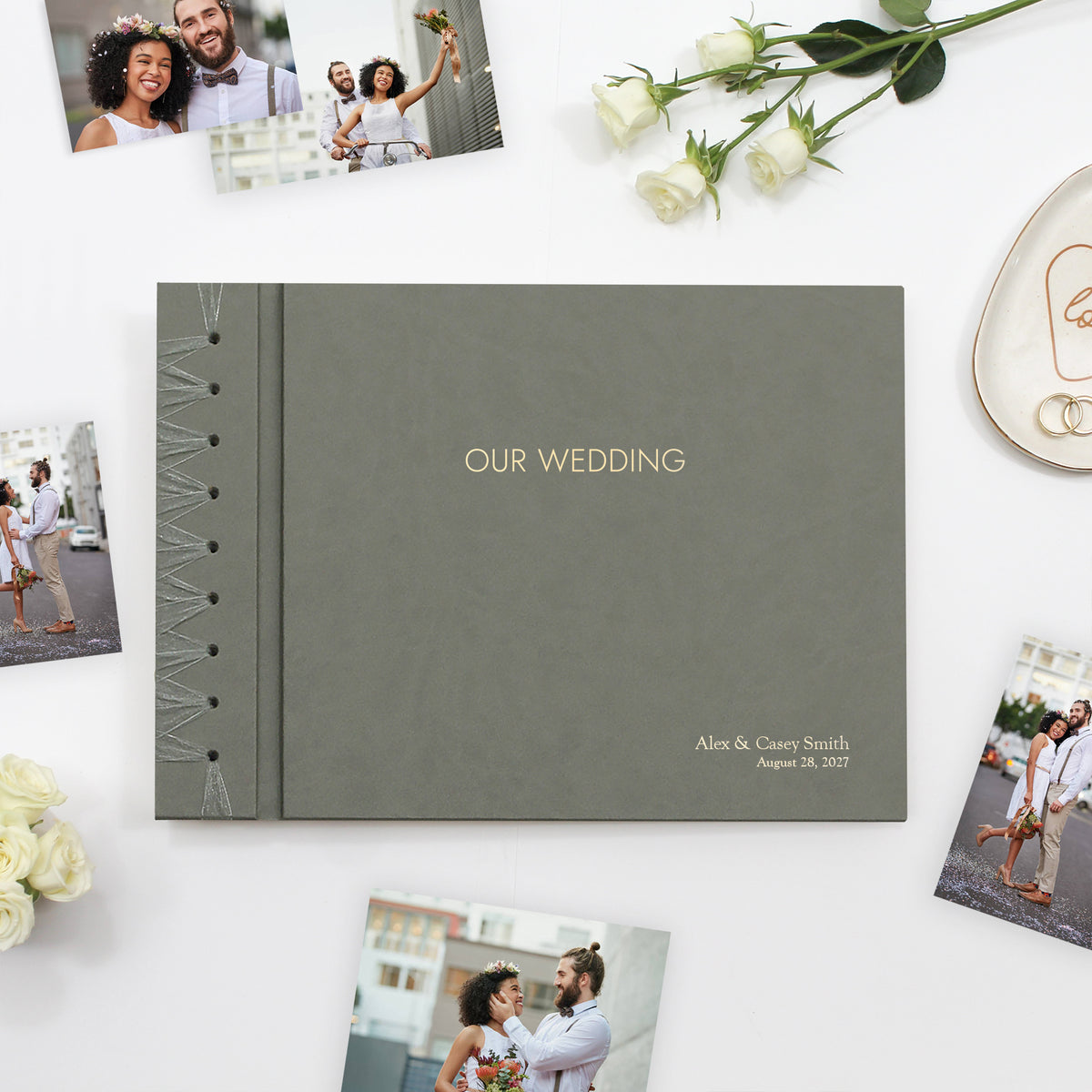Wedding Album 10 x 15 | Moss Green Vegan Leather