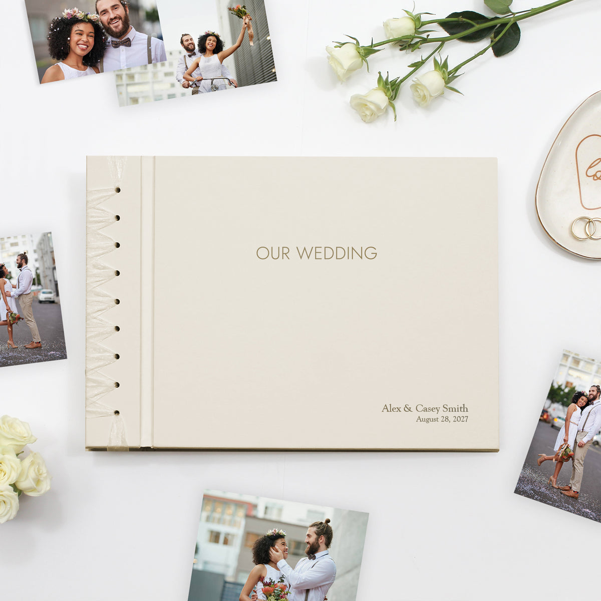 Wedding Album 10 x 15 | Pearl White Vegan Leather