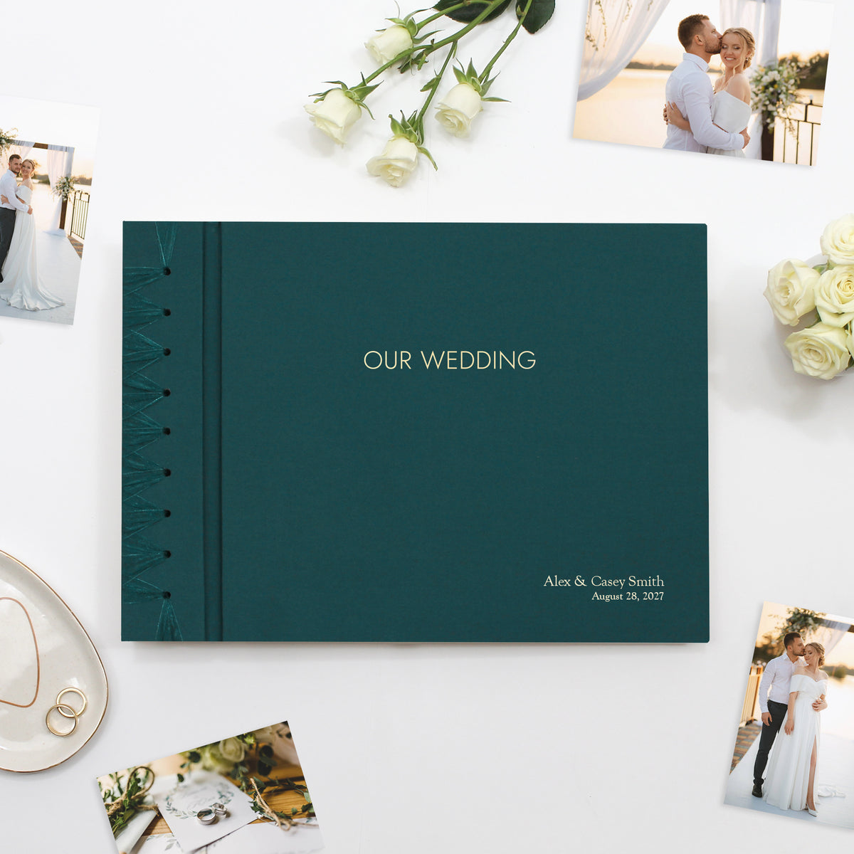 Wedding Album 10 x 15 | Teal Blue Cotton