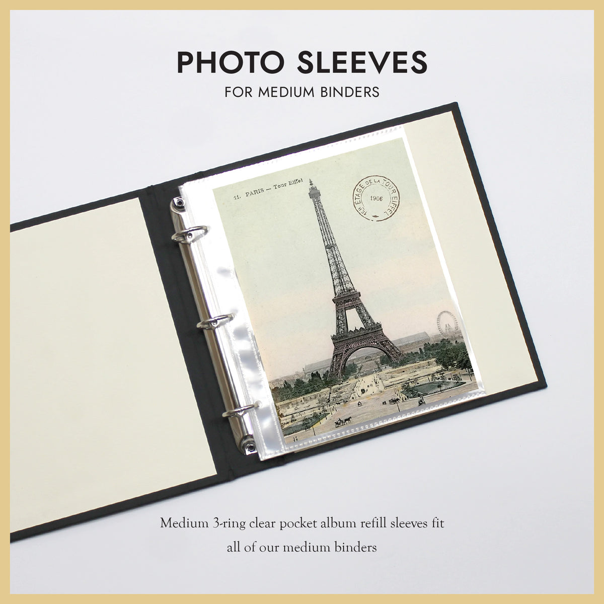 Medium 3-Ring Clear Pocket Album Refill: 6x8