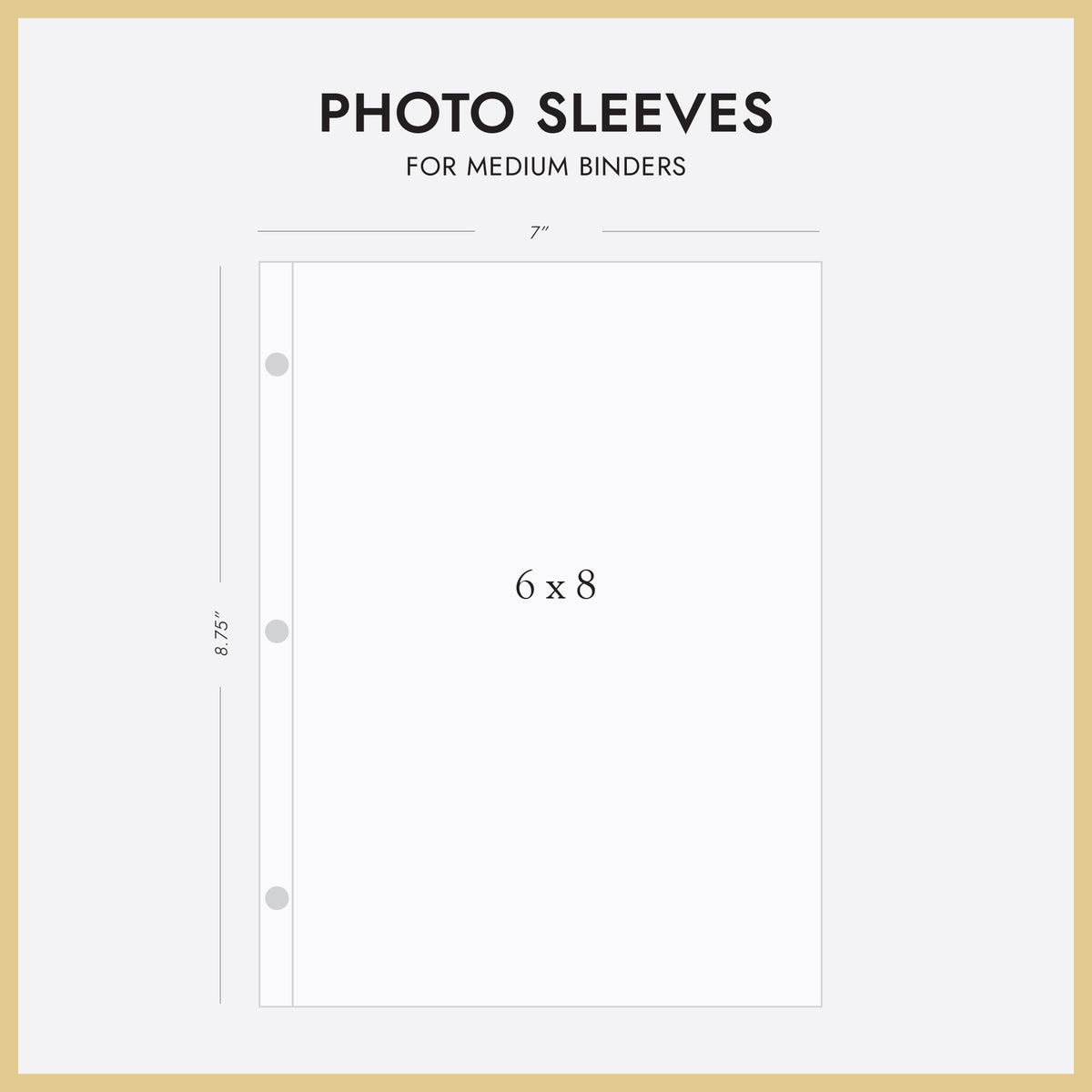 Medium 3-Ring Clear Pocket Album Refill: 6x8