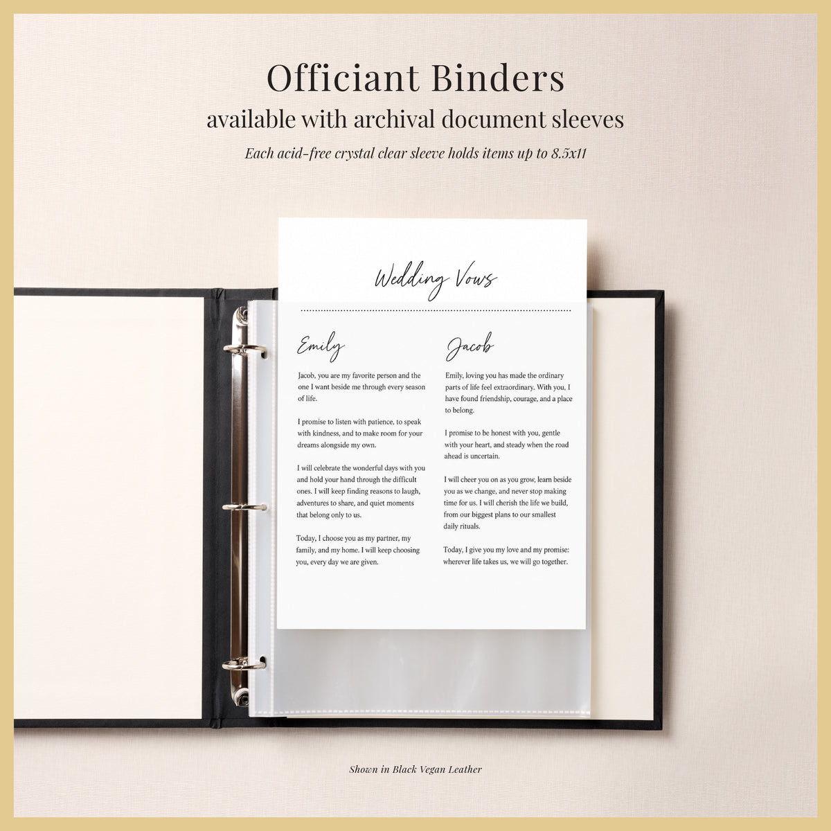 The Officiant Binder | Light Brown Vegan Leather