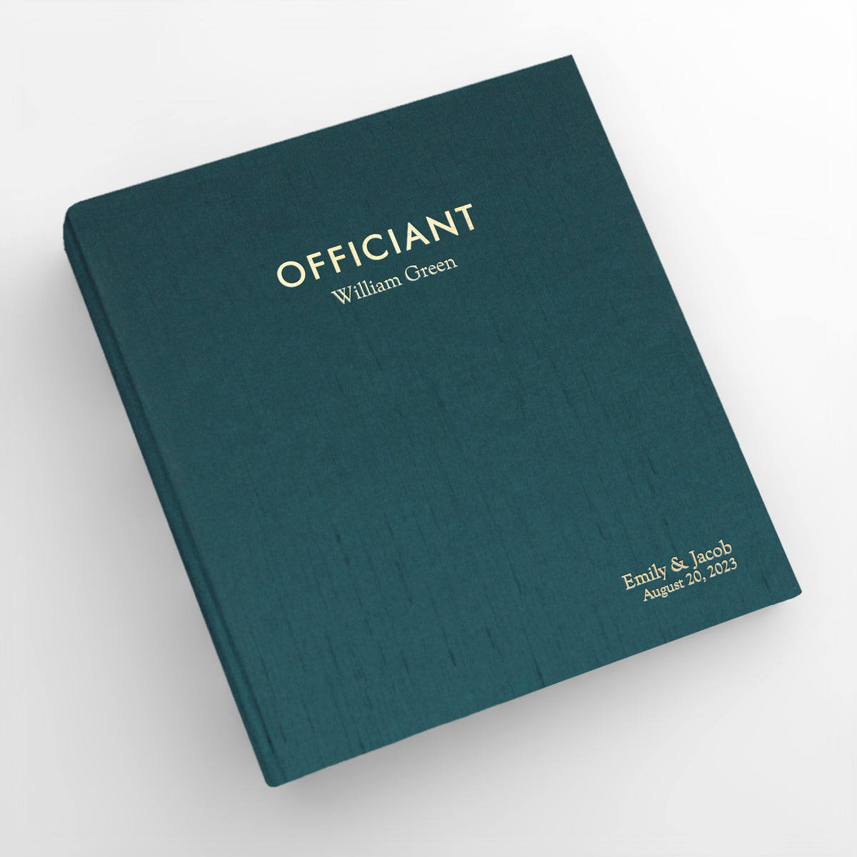Officiant Binder with Teal Blue Silk Cover