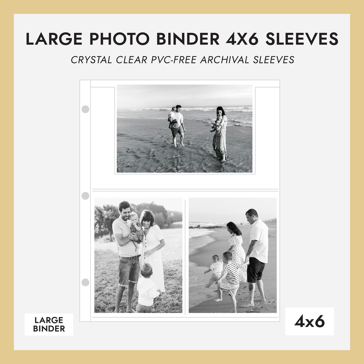 4x6 Large Photo Binder Sleeves (for 4x6 Photos) Set Of 10