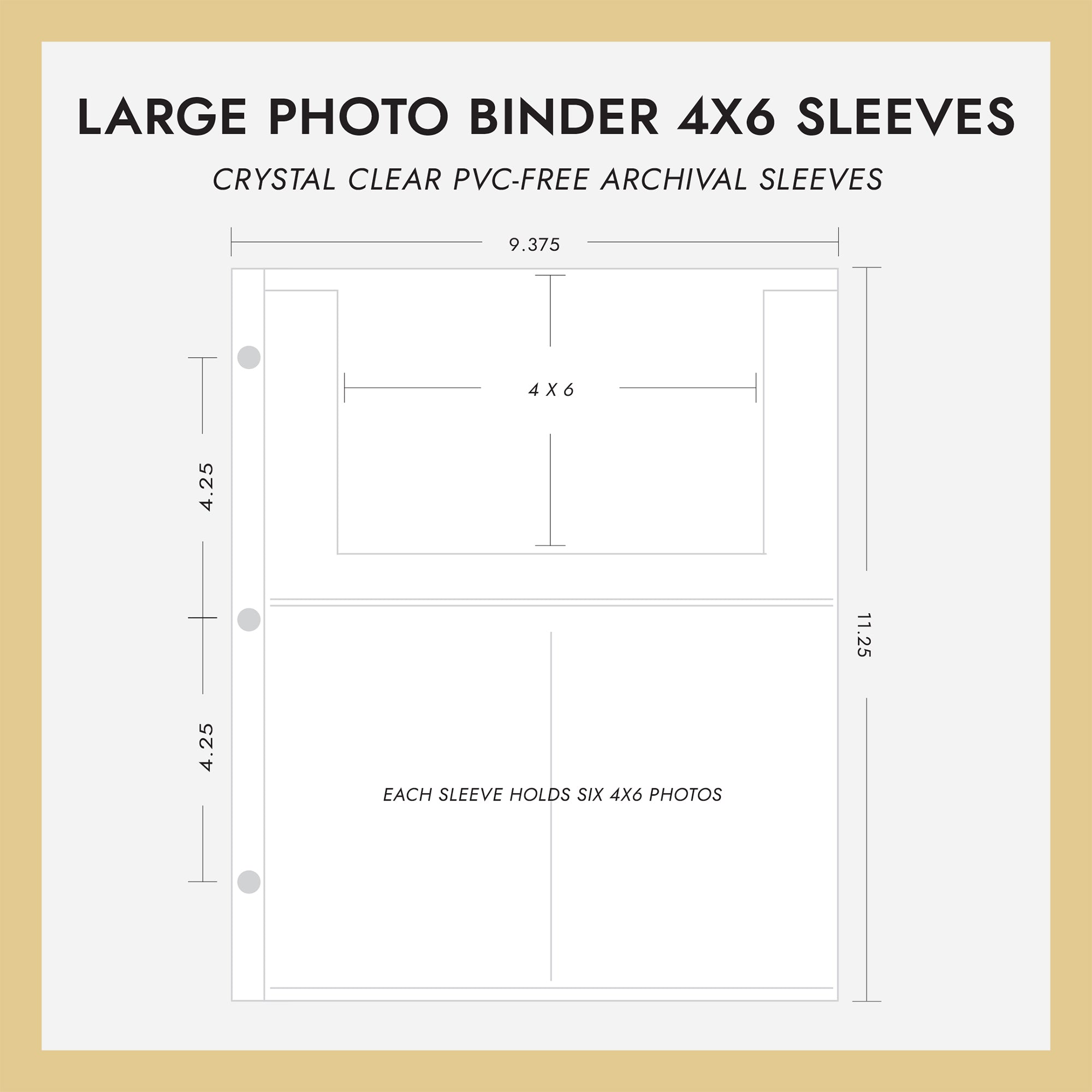 half page 4x6 recipe card protectors for 3 ring binder Large 3-Ring Clear Pocket Album Refill: 4x6