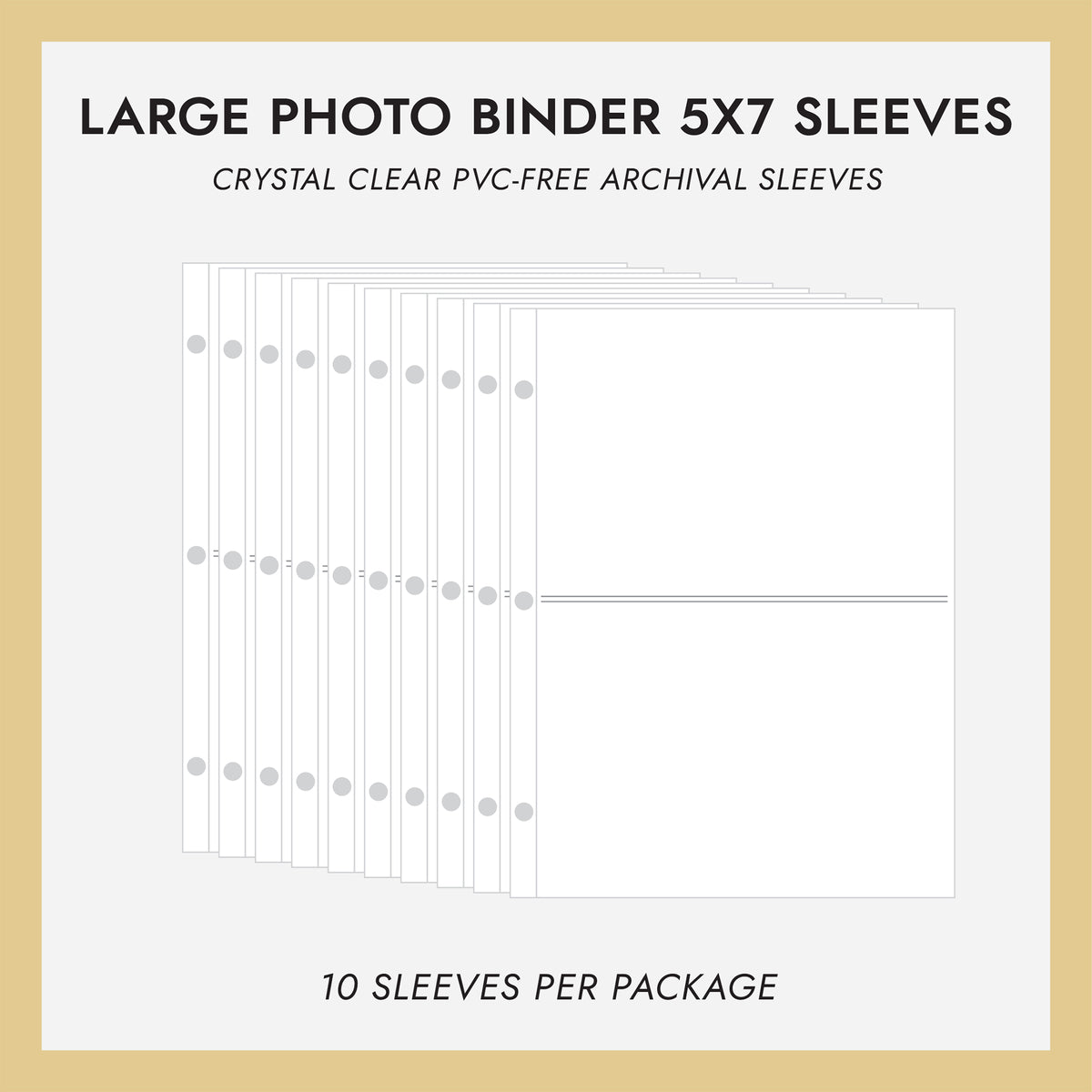 Large 3-Ring Clear Pocket Album Refill: 5x7