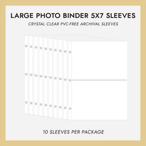 Large 3-Ring Clear Pocket Album Refill: 5x7