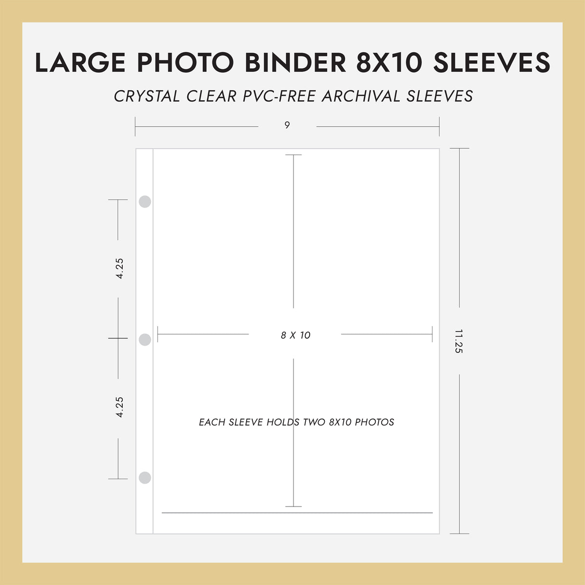 8x10 Large Photo Binder Sleeves (for 8x10 Photos) Set Of 10