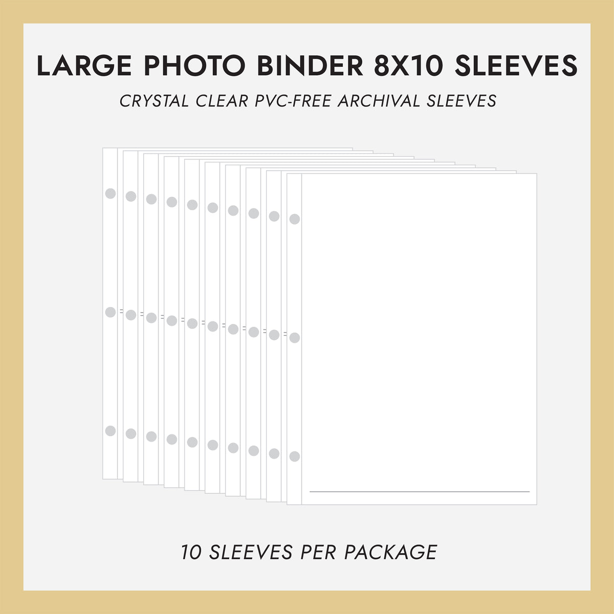 8x10 Large Photo Binder Sleeves (for 8x10 Photos) Set Of 10