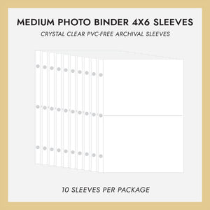 Medium 3-Ring Clear Pocket Album Refill: 4x6