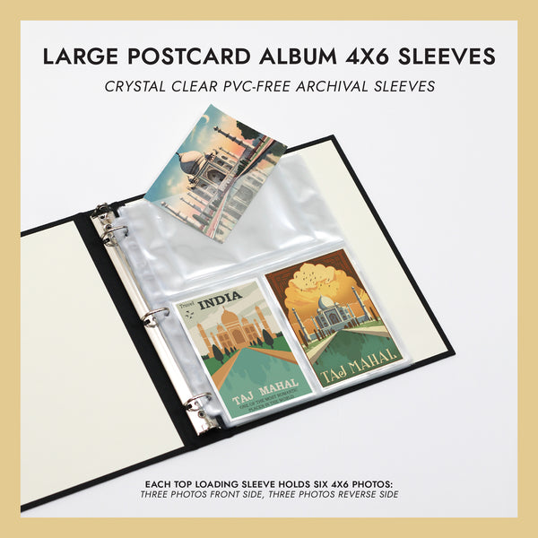 card album sleeves 4x6 Large Postcard Album Sleeves (for 4x6 Postcards) Set Of 10