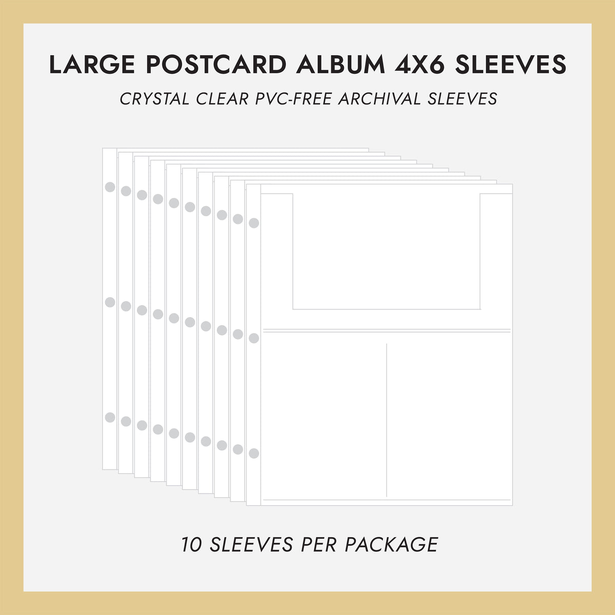 4x6 Large Postcard Album Sleeves (for 4x6 Postcards) Set Of 10