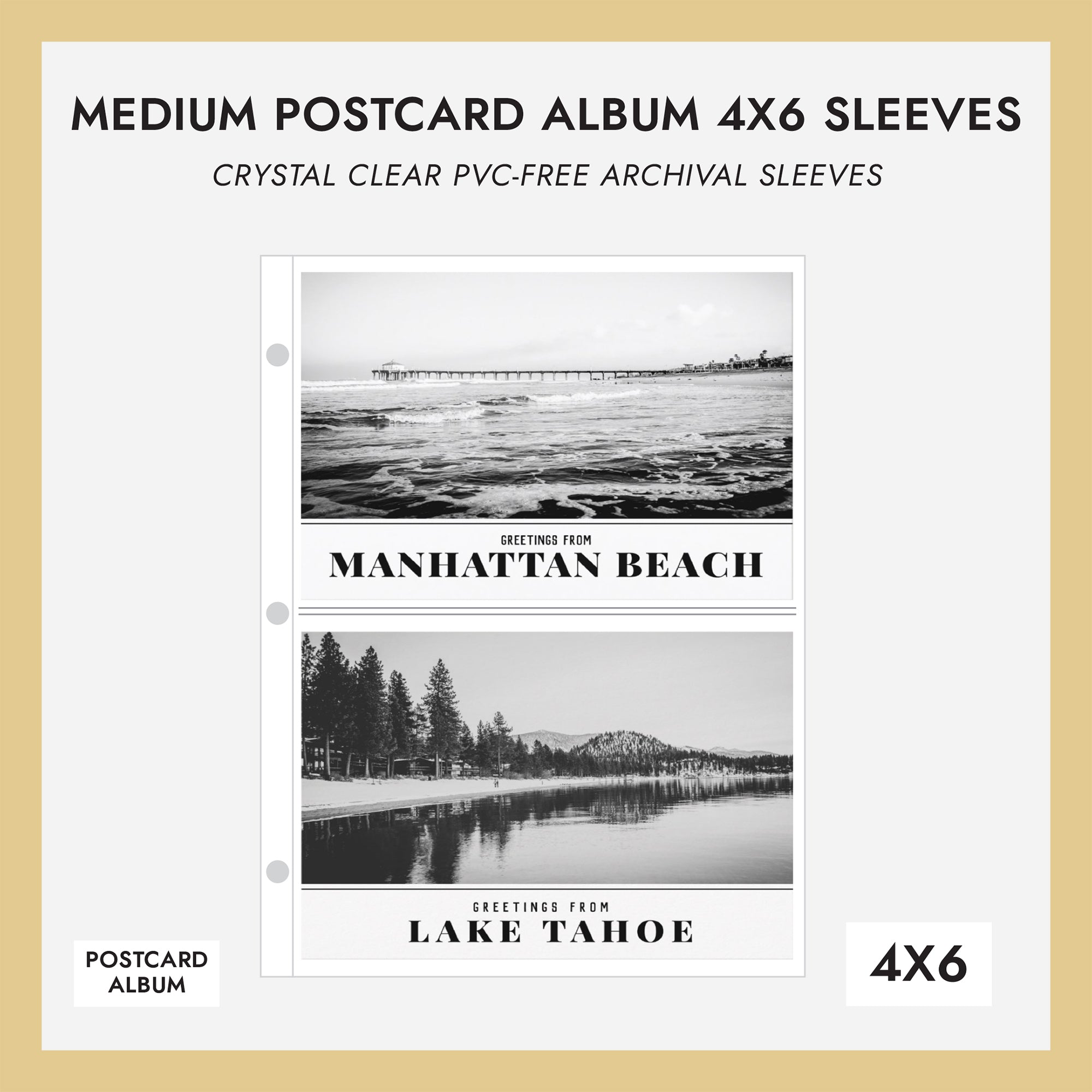 4x6 Medium Postcard Album Sleeves (for 4x6 Postcards) Set Of 10