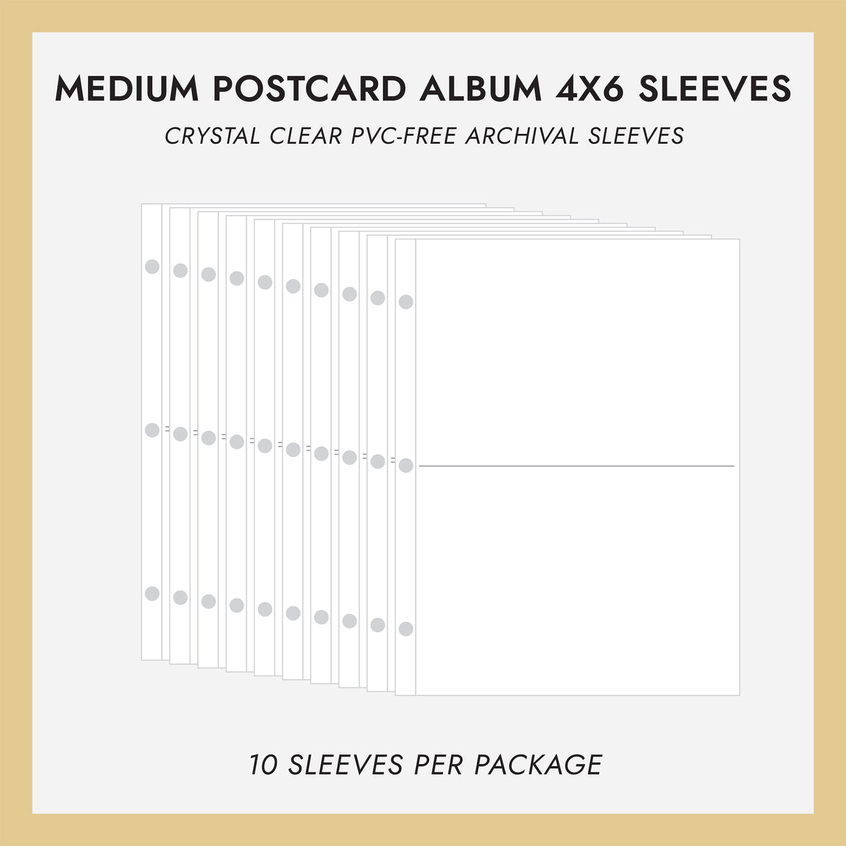 4x6 Medium Postcard Album Sleeves (for 4x6 Postcards) Set Of 10
