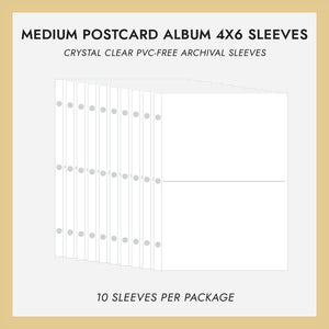 4x6 Medium Postcard Album Sleeves (for 4x6 Postcards) Set Of 10