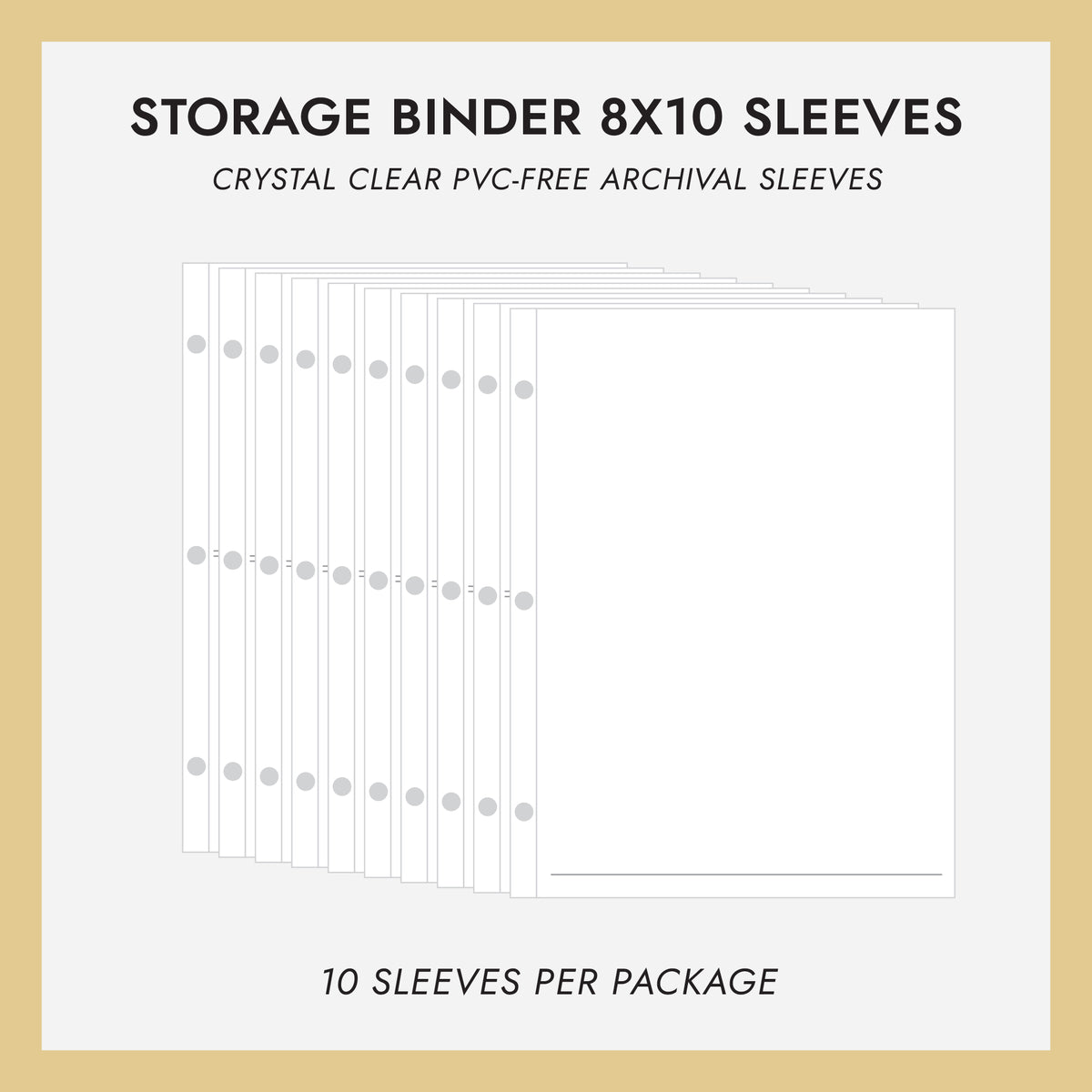 8x10 Storage Binder Sleeves (for 8x10 Photos) Set Of 10