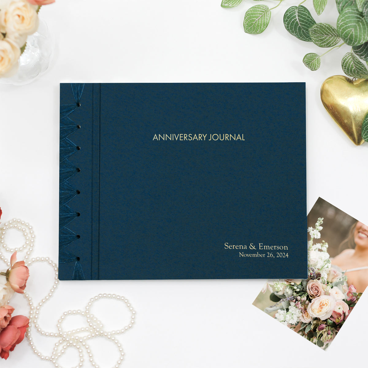 Anniversary Journal | Cover: Navy Blue Cotton | Available Personalized