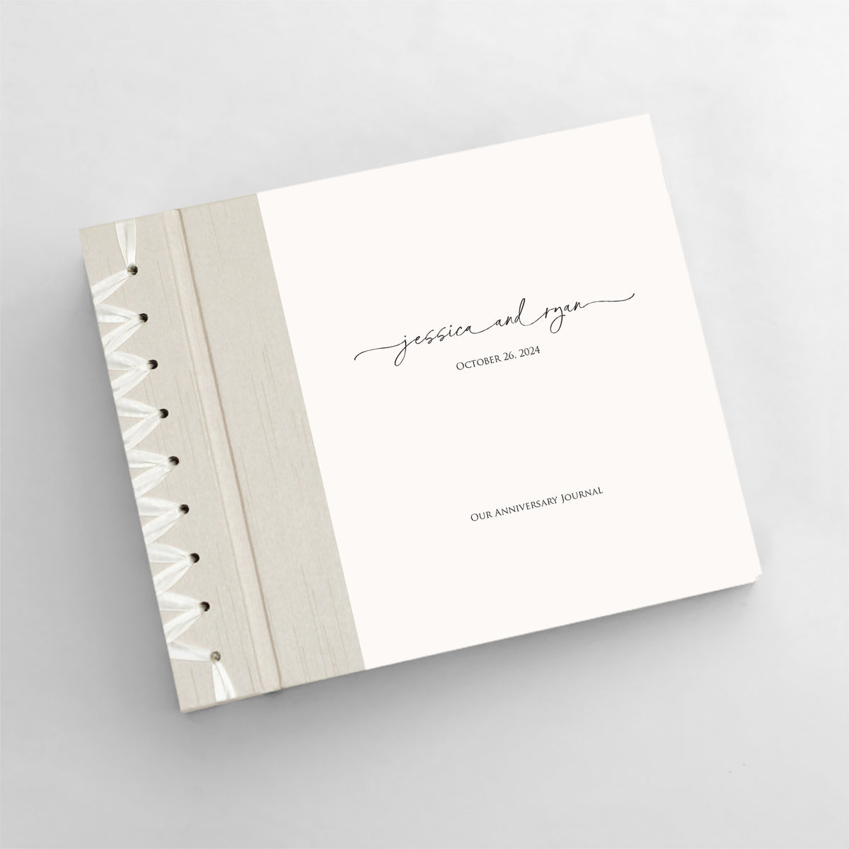 Personalized Anniversary Journal Ivory Script