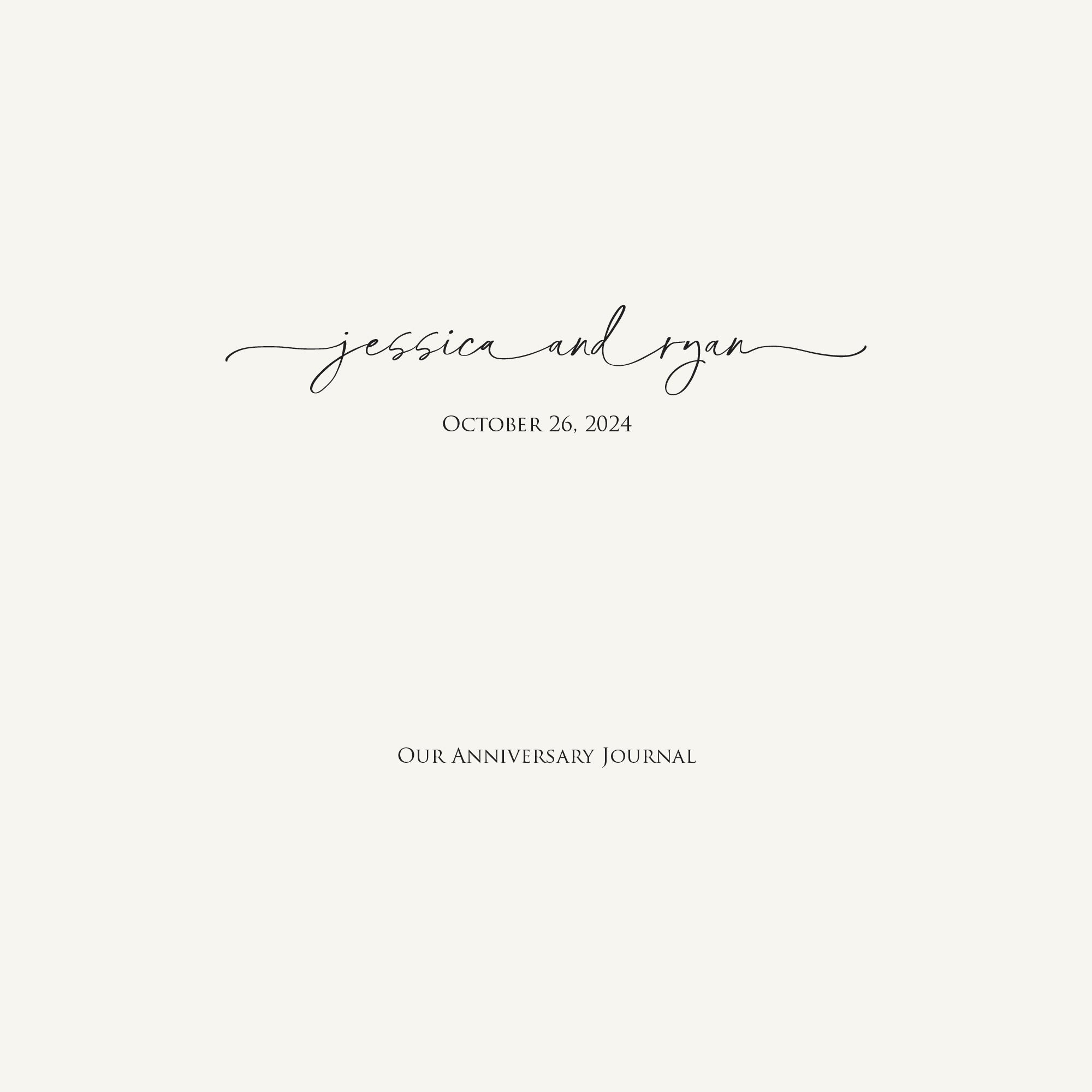 Personalized Anniversary Journal Ivory Script - Rag & Bone Bindery
