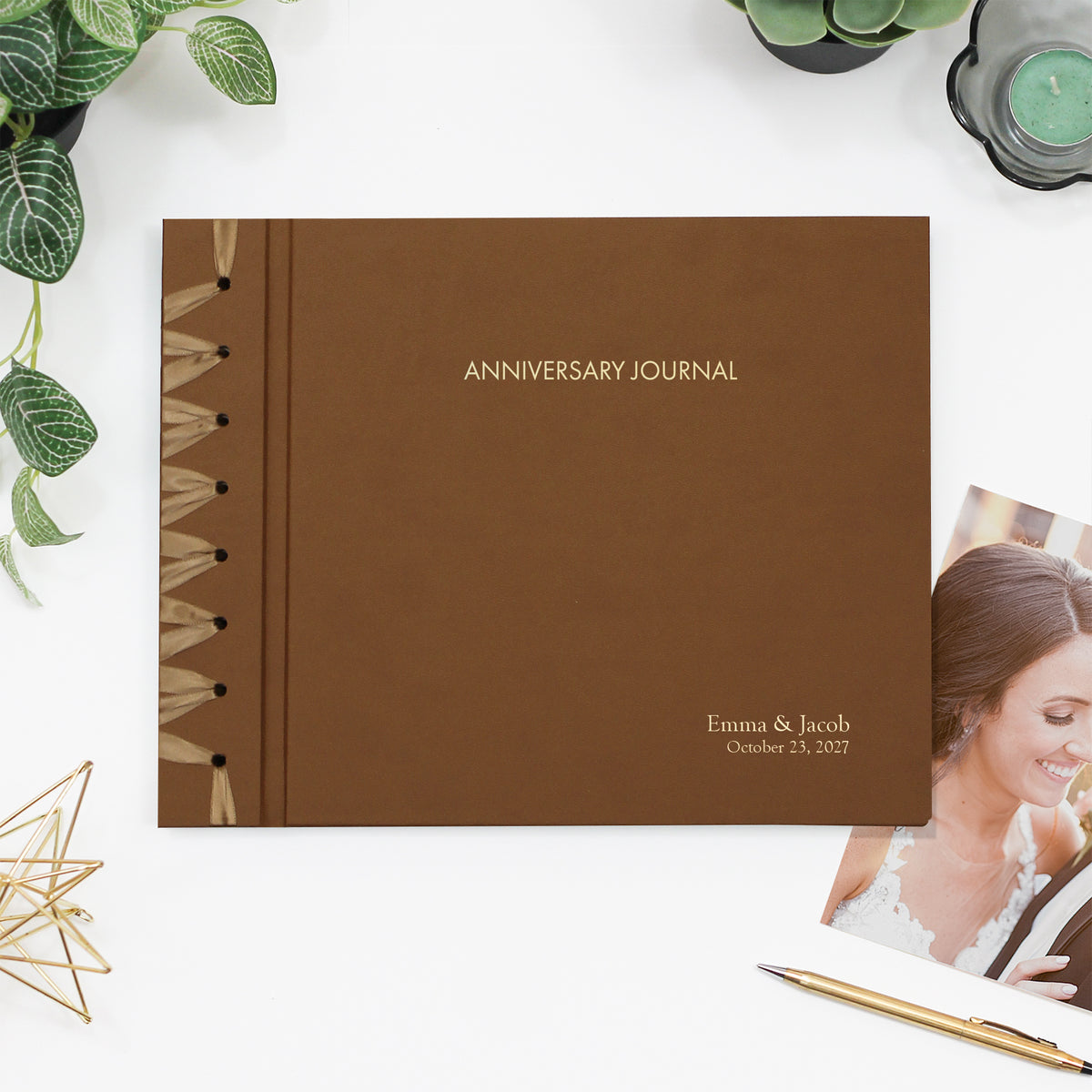 The Anniversary Journal | Light Brown Vegan Leather