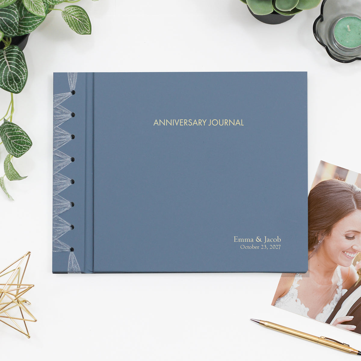The Anniversary Journal | Ocean Blue Vegan Leather