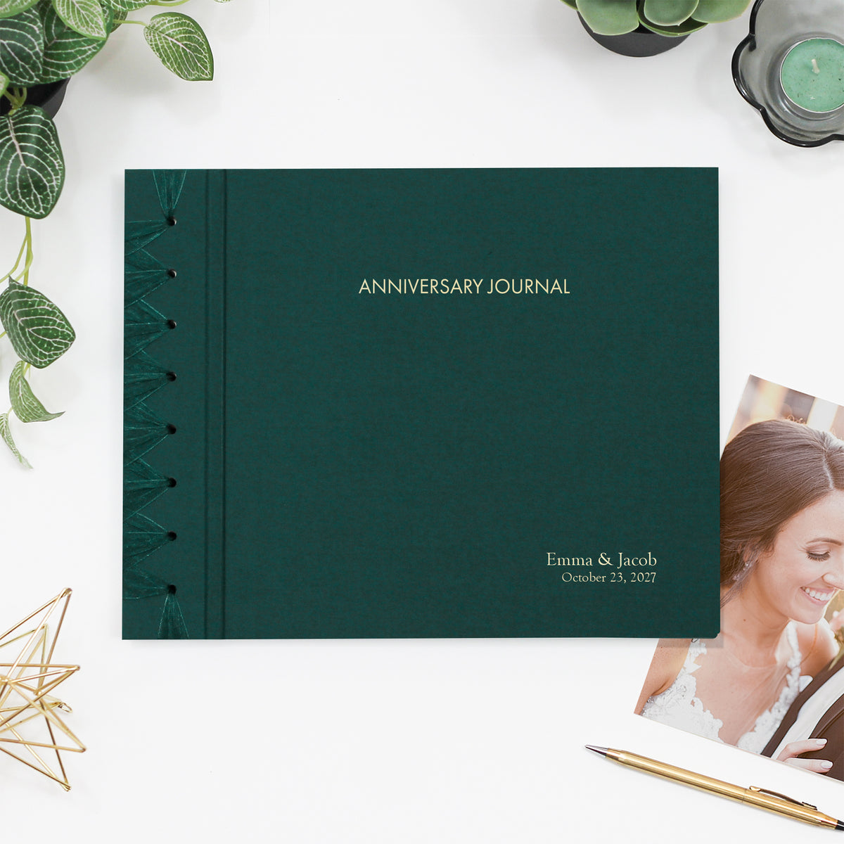The Anniversary Journal | Teal Blue Cotton