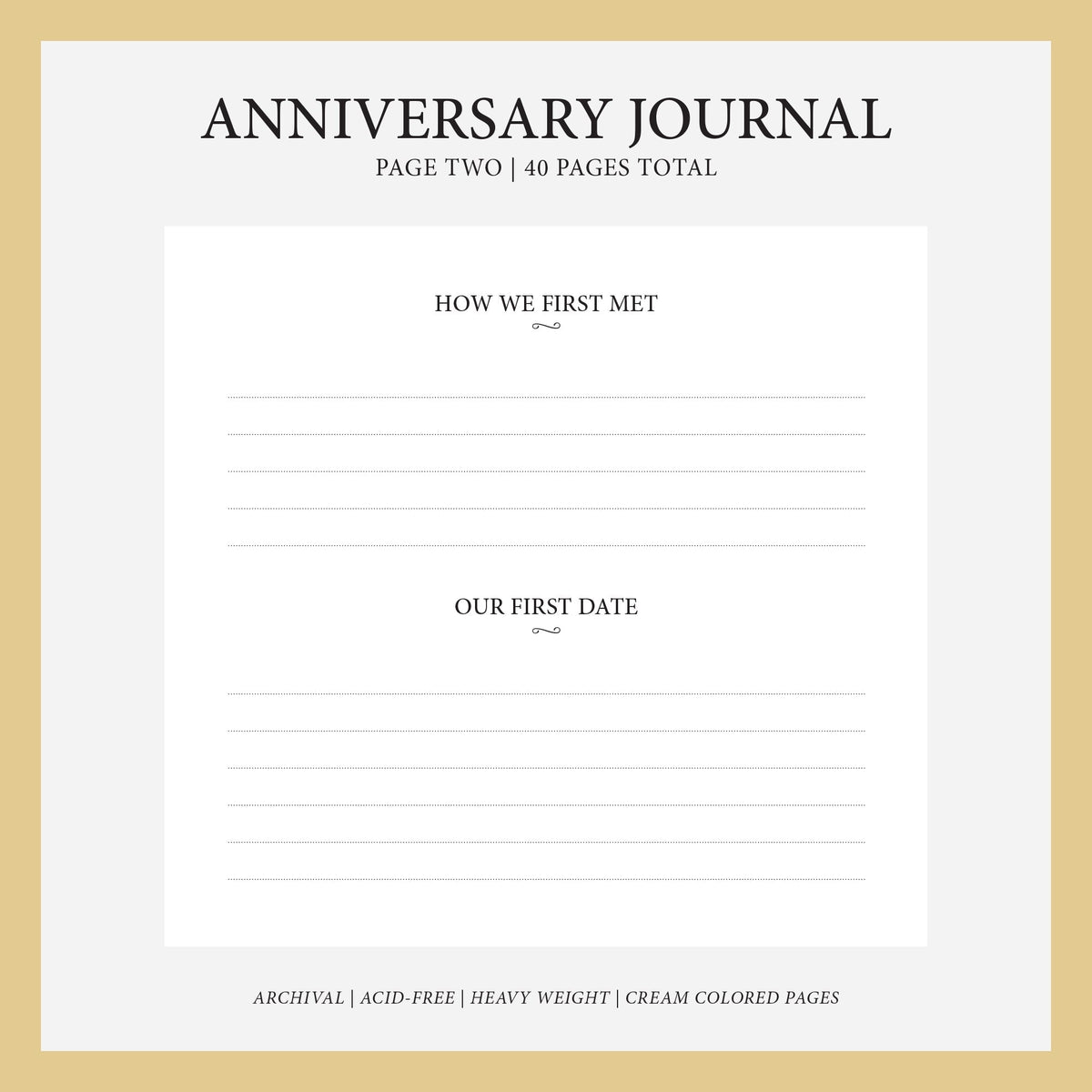 Anniversary Journal | Cover: Navy Blue Cotton | Available Personalized