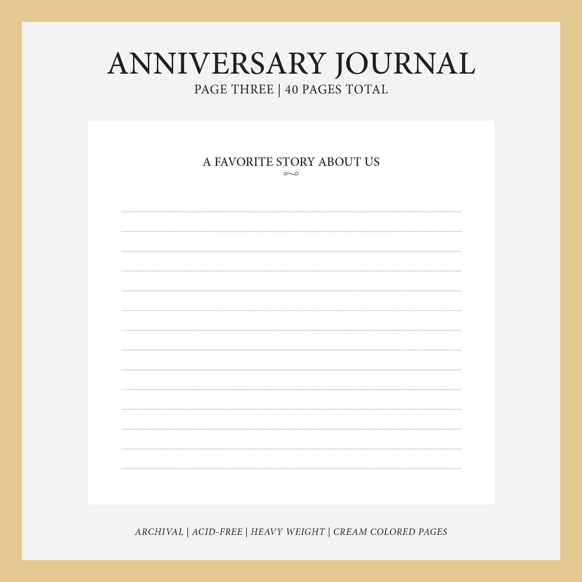 Anniversary Journal | Cover: Navy Blue Cotton | Available Personalized