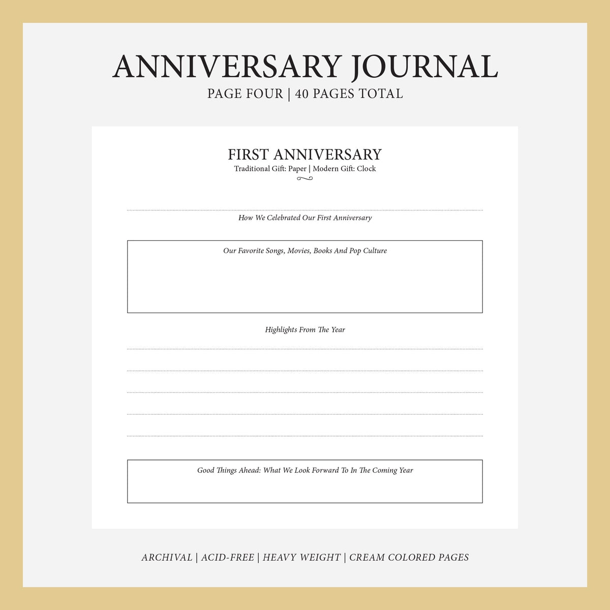 Anniversary Journal | Cover: Navy Blue Cotton | Available Personalized