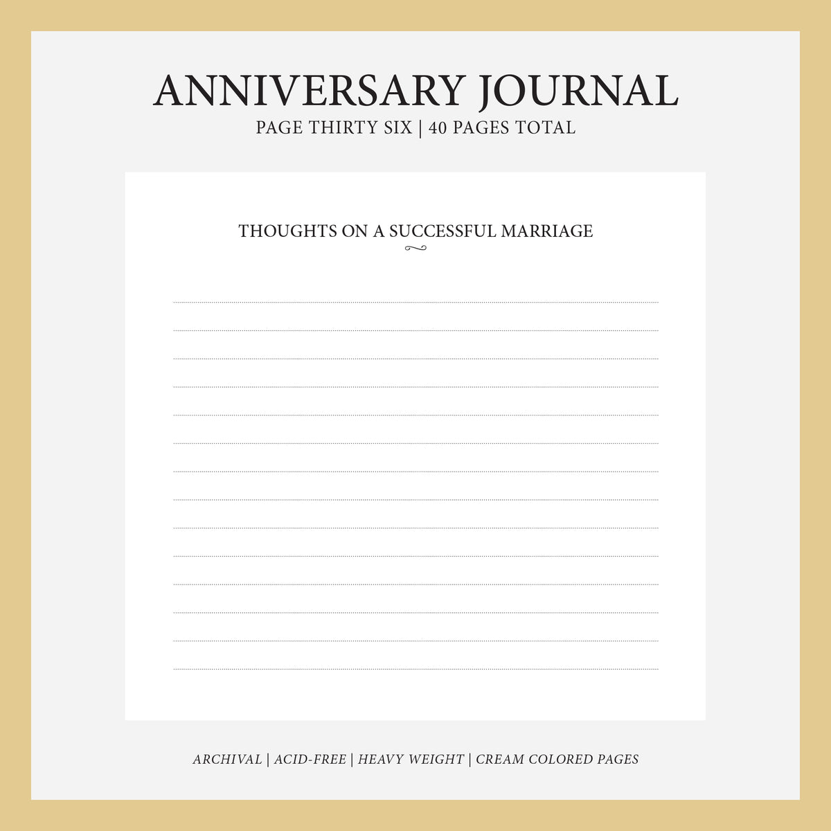 Anniversary Journal | Cover: Champagne Silk | Available Personalized