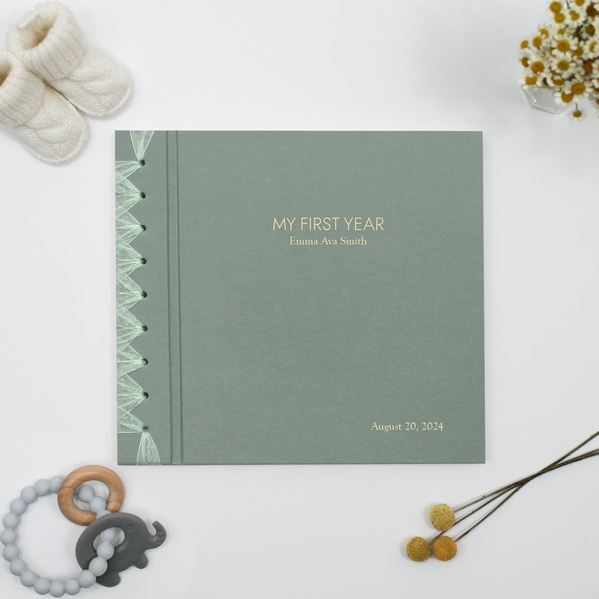 Baby's First Book | Cover: Jade Green Cotton | Available Personalized