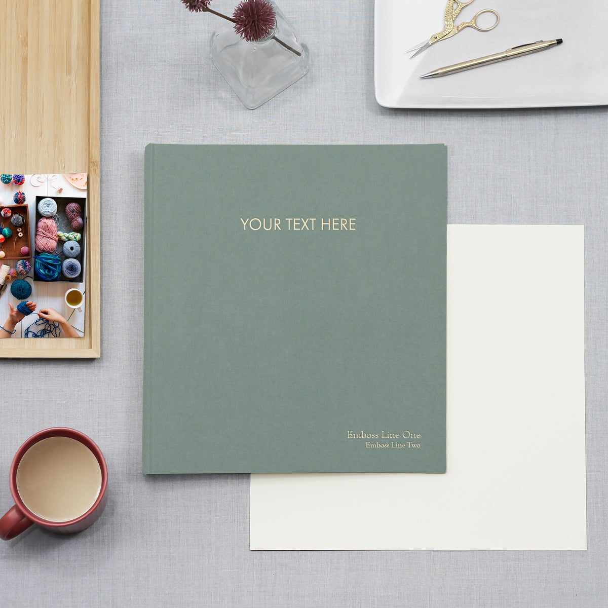 Custom Binder with Jade Green Cotton Cover