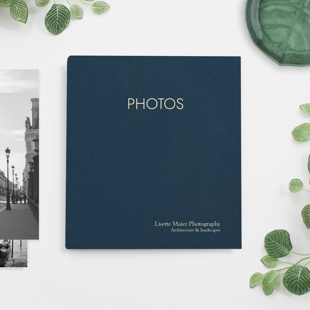 Large Photo Binder For 8x10 Photos | Cover: Navy Blue Cotton | Available Personalized