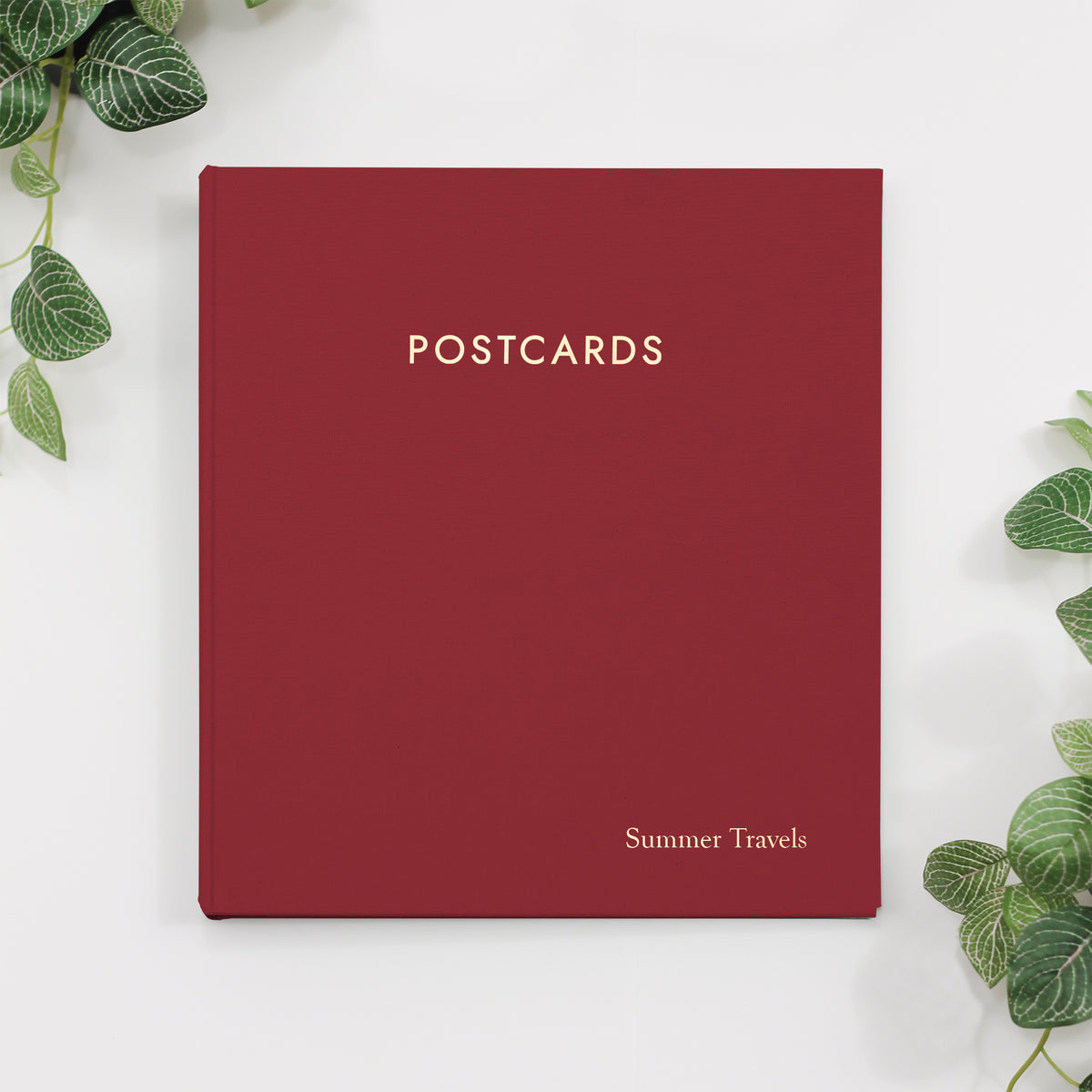 Large Postcard Album | Cover: Cranberry Red Cotton | Available Personalized