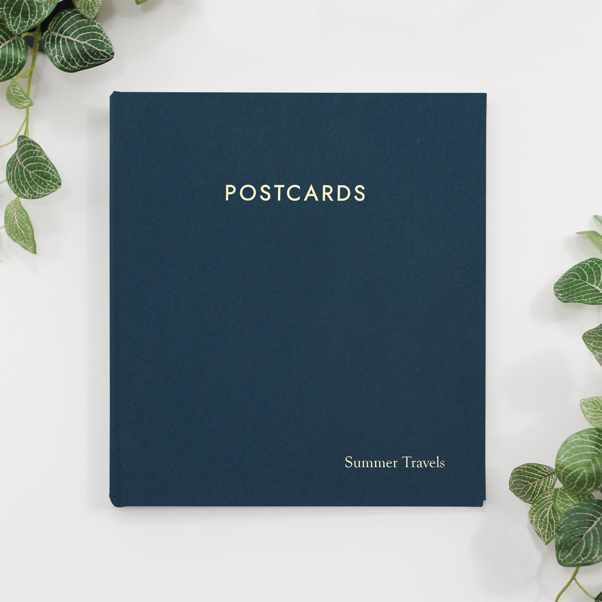Large Postcard Album | Cover: Navy Blue Cotton | Available Personalized