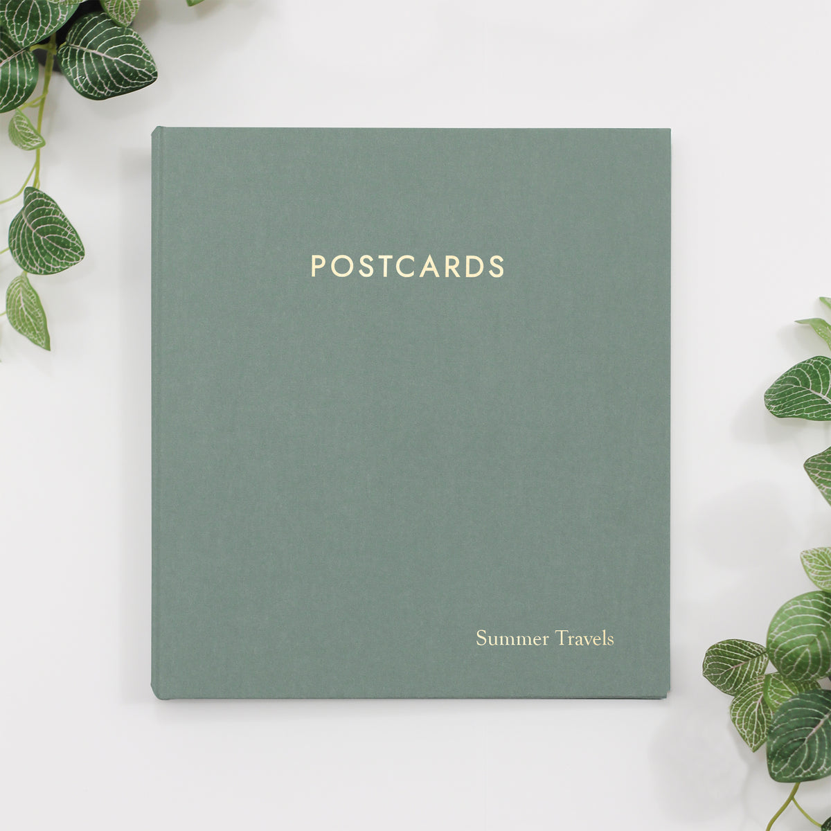Large Postcard Album | Cover: Jade Green Cotton | Available Personalized