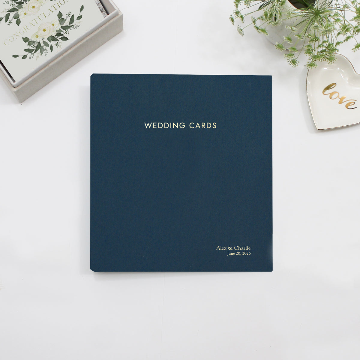 Wedding Card Album | Cover: Navy Blue Cotton | Available Personalized