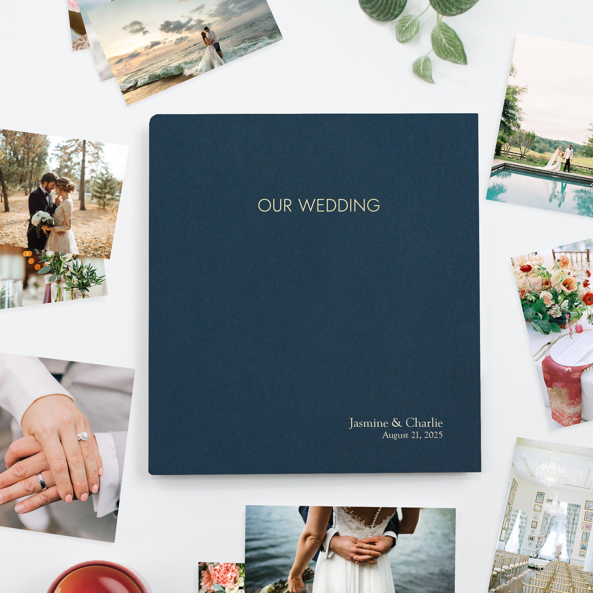Wedding Photo Binder | Cover: Navy Blue Cotton | Available Personalized