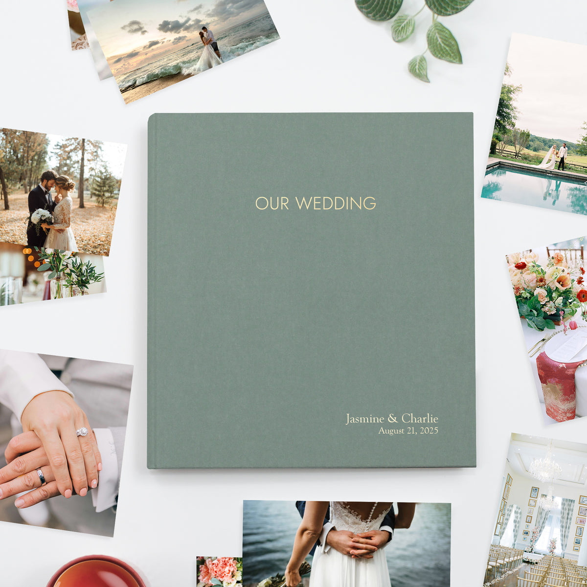Wedding Photo Binder | Cover: Jade Green Cotton | Available Personalized