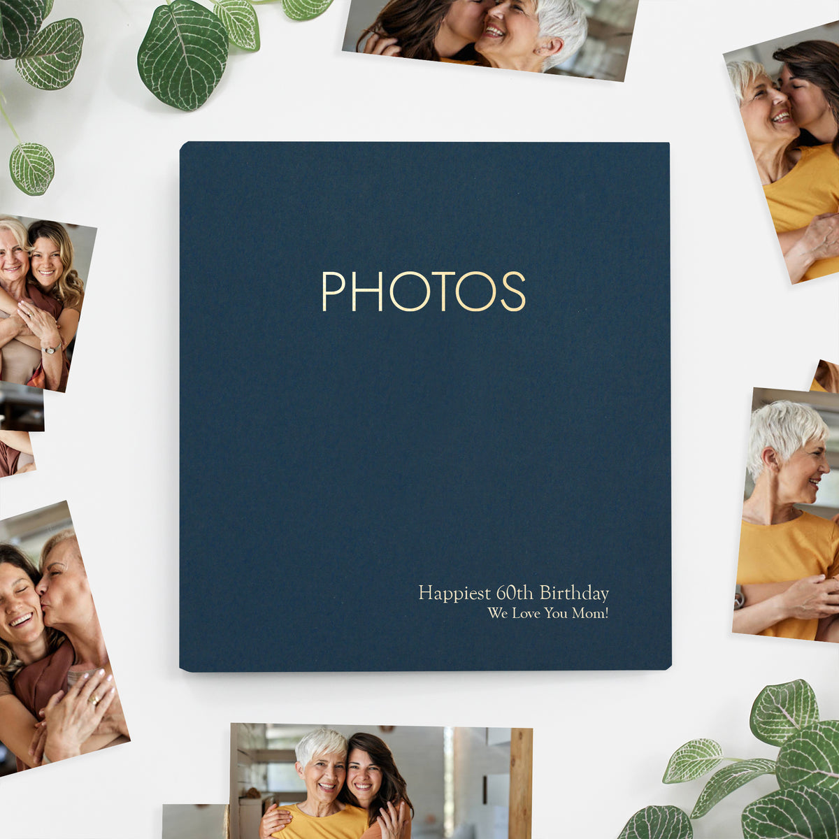 Medium Photo Binder For 4x6 Photos | Cover: Navy Blue Cotton | Available Personalized