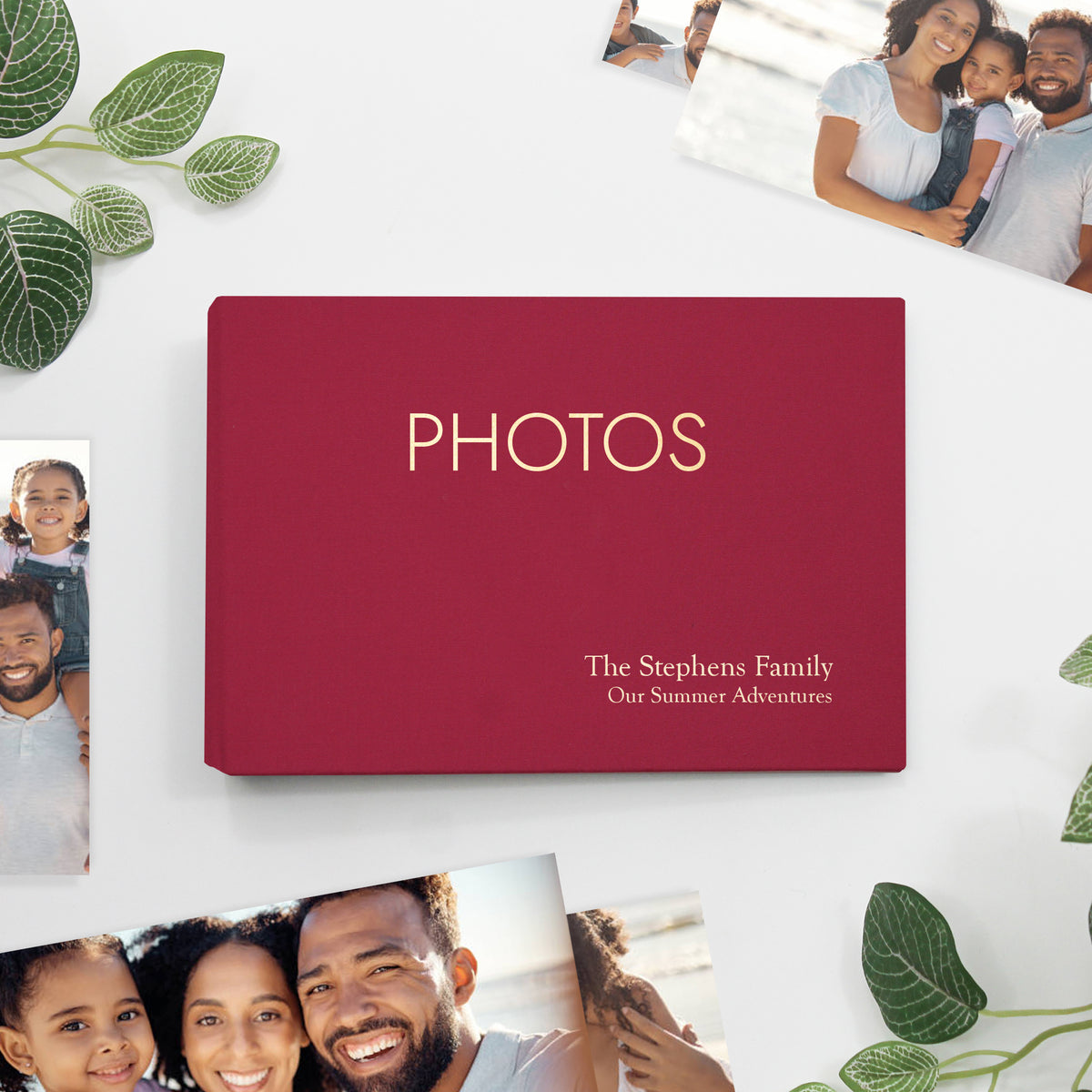 Small Photo Binder | for 4x6 Photos | with Cranberry Red Cotton