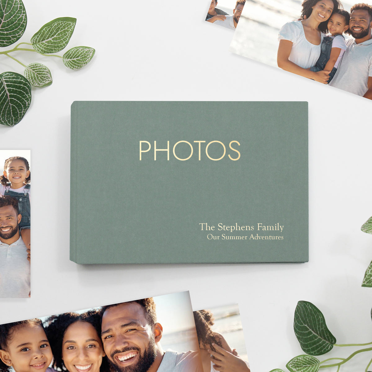 Small Photo Binder | for 4x6 Photos | with Jade Green Cotton Cover