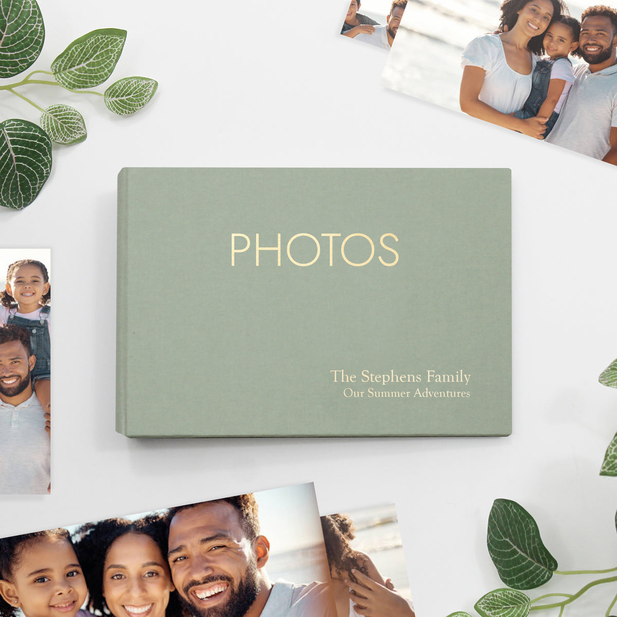 Small Photo Binder for 4x6 Photos | Sage Green Cotton