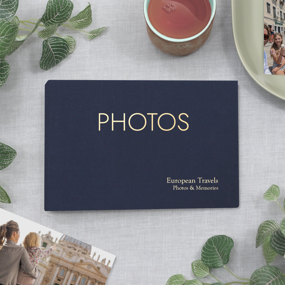 Small Photo Binder | for 5x7 Photos | with Navy Blue Cotton