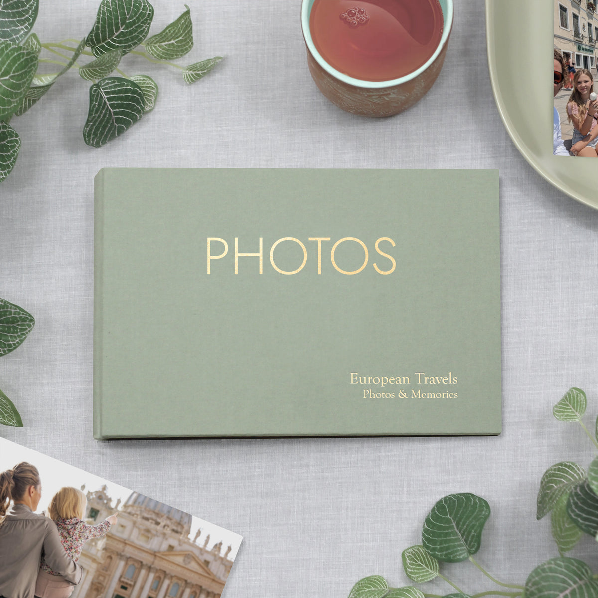 Small Photo Binder | for 5x7 Photos | with Sage Green Cotton Cover