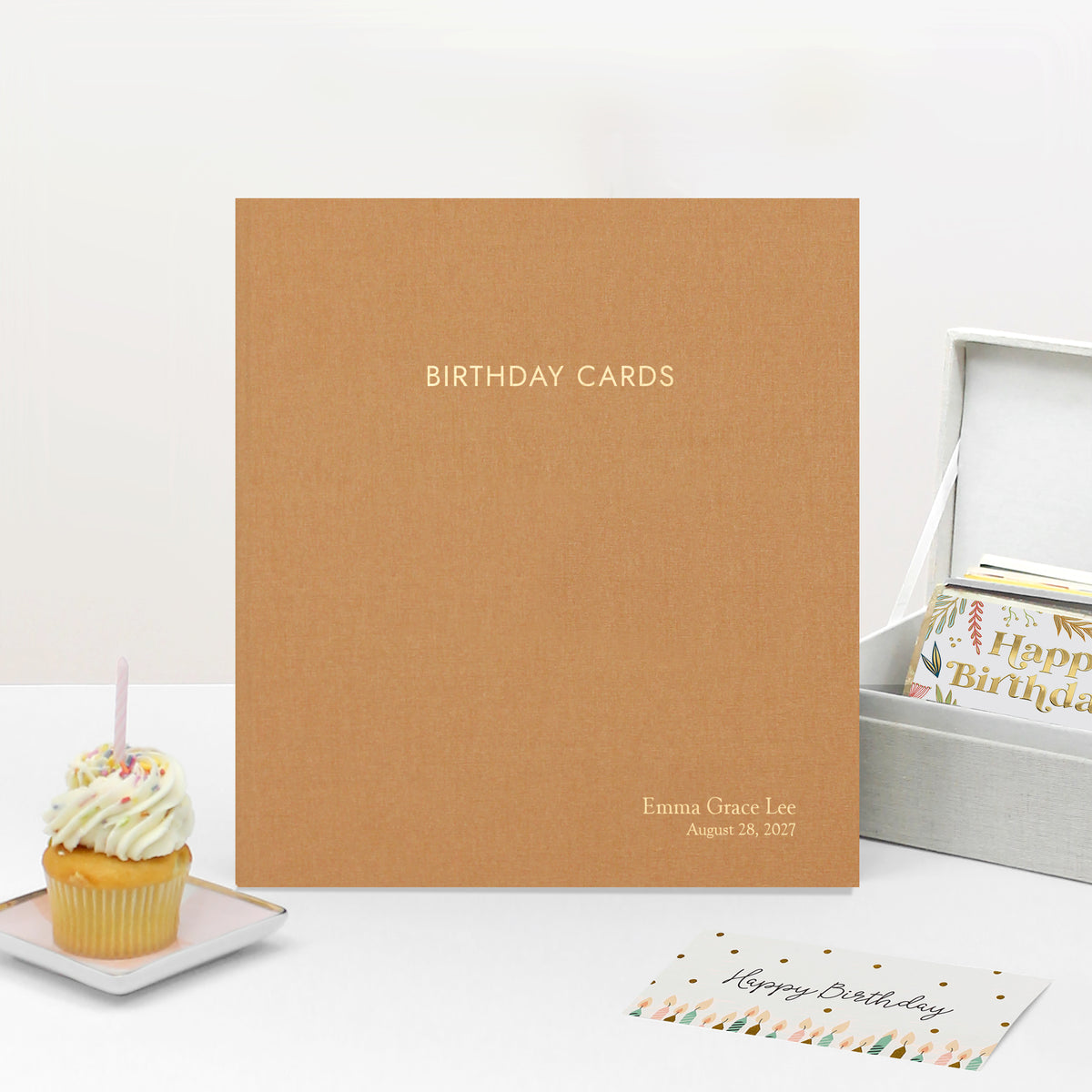The Birthday Card Binder | Gold Silk